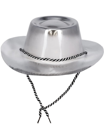 Silver Metallic Cowboy Hat Adult Cowgirl Costume Accessory 4