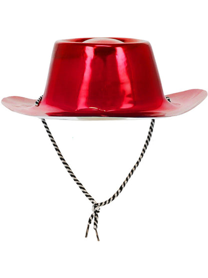Red Metallic Cowboy Hat Cowgirl Adult Costume Accessory 3