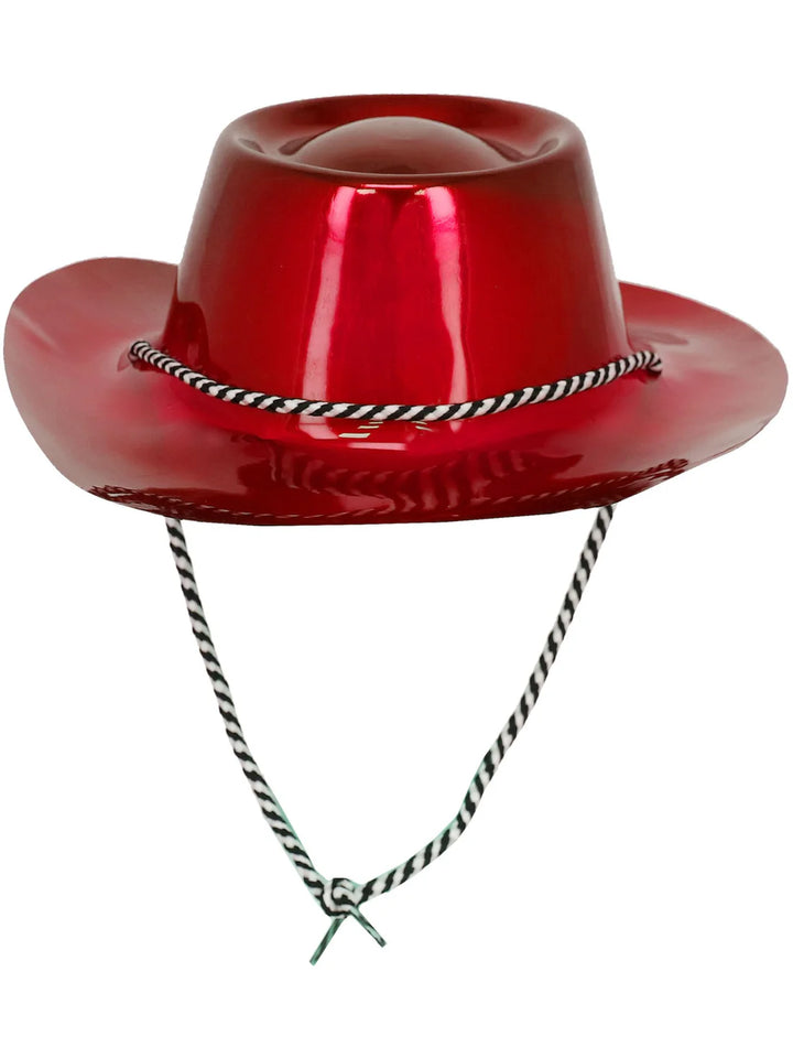 Red Metallic Cowboy Hat Cowgirl Adult Costume Accessory