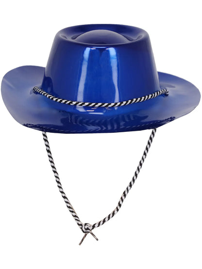 Blue Metallic Cowboy Hat Adult Cowgirl Costume Accessory 4