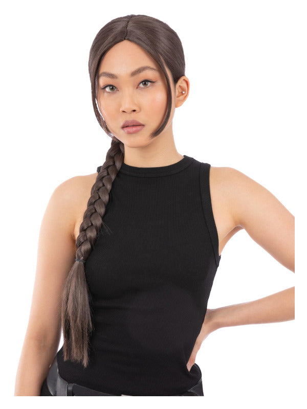90s Video Game Vixen Plait Wig Lara Croft 1