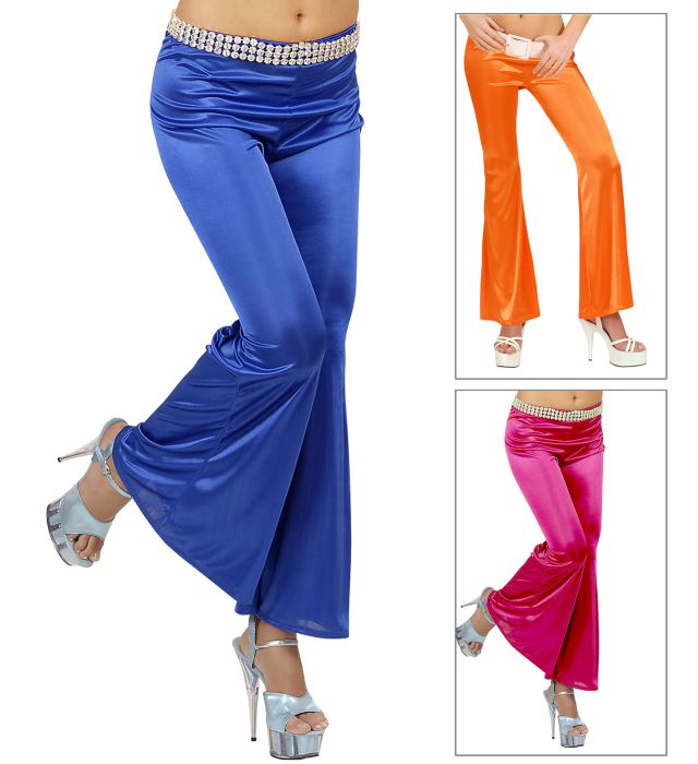 Bell-Bottoms Pants Stretch Fabric - 3 Colors Ass.: Pink, Blue, Orange