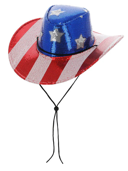 Sequin Stars & Stripes Cowboy Hat 1