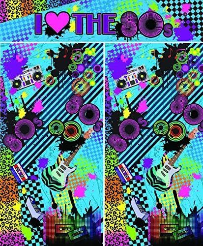80s Backdrop Set 6ft 3pc Party Decoration 2