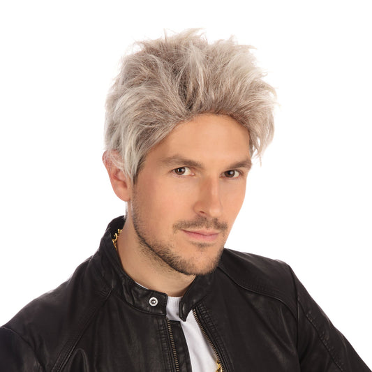80s Bad Boy Wig with Blonde Highlights 1