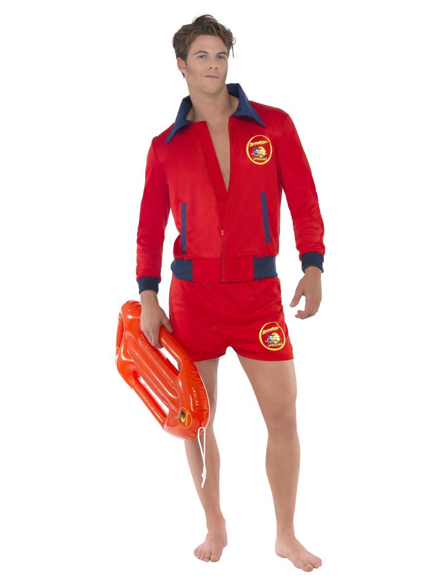 80's Baywatch Lifeguard Costume Adult Red Beach Patrol Outfit_2