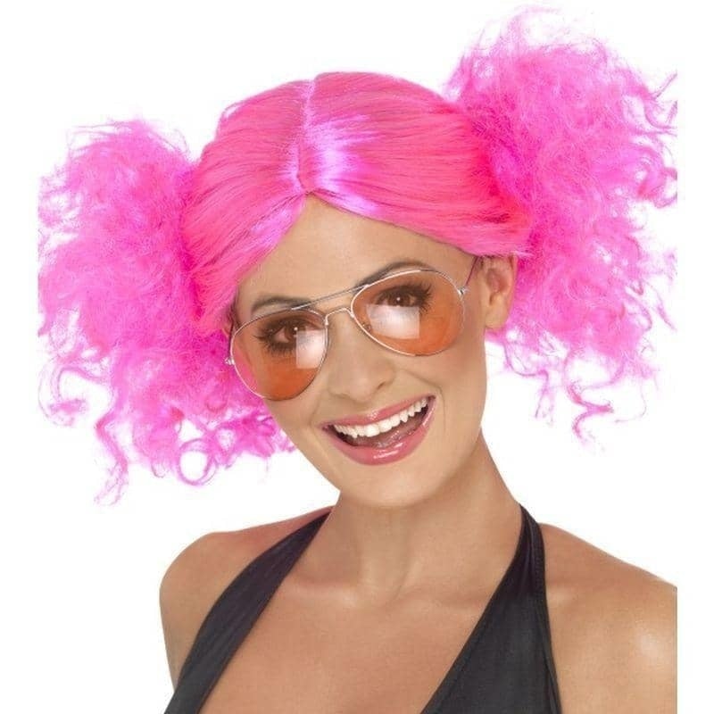 80s Bunches Wig Adult Pink_1