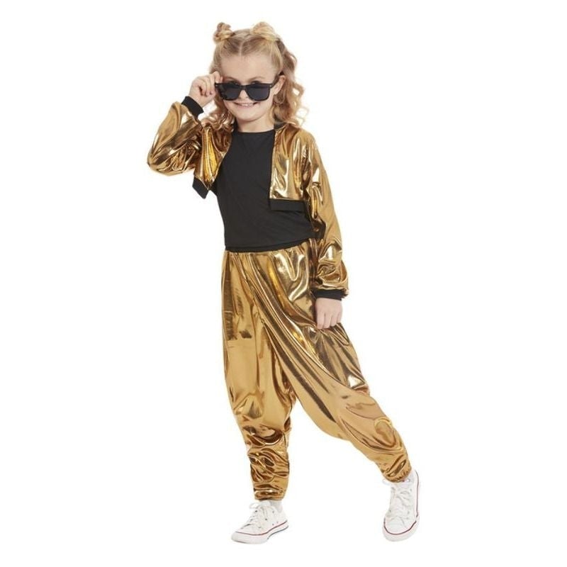 80s Hammertime Child Rapper Gold MC Hammer Costume Jacket Trousers and Top 1