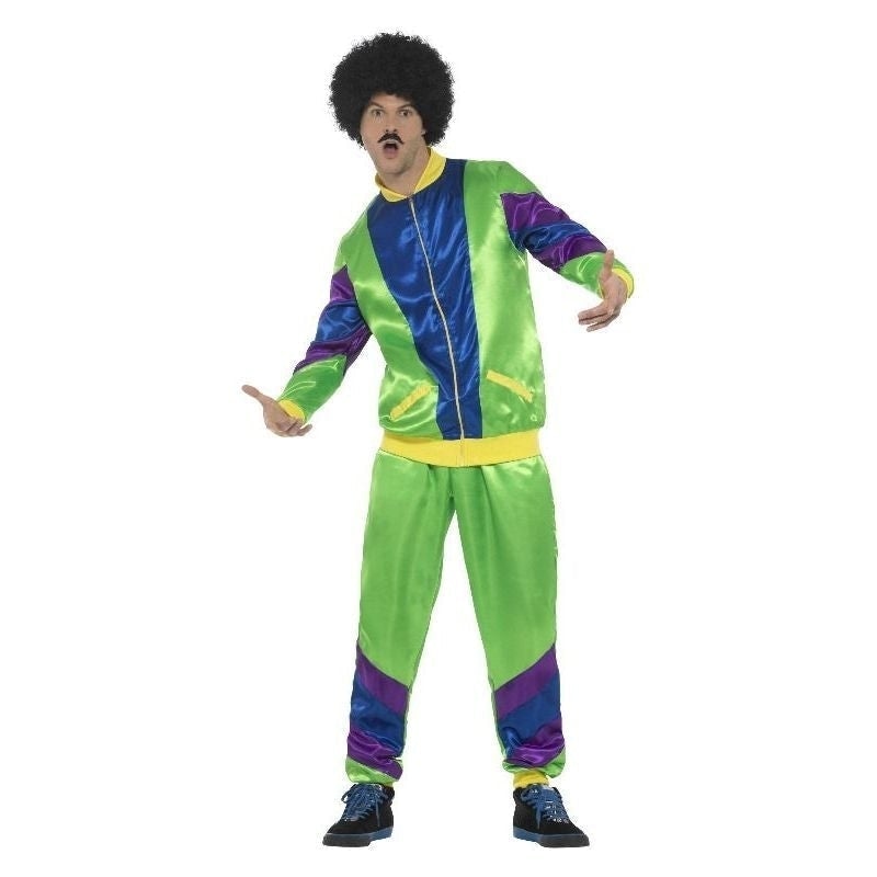 80s Height Of Fashion Shell Suit Costume Male Adult Green_2
