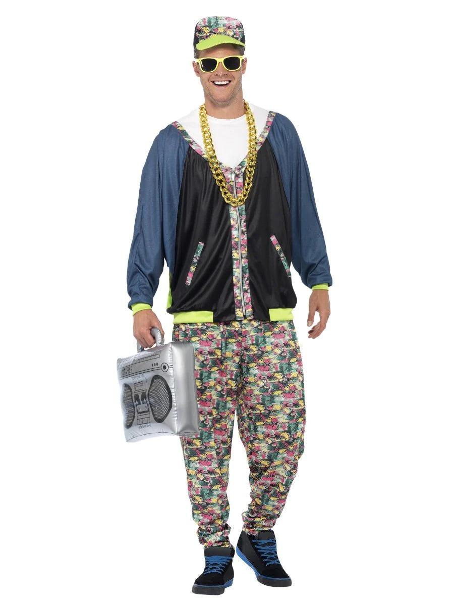 80s Hip Hop Costume Adult Vanilla Ice Style Jacket Trousers and Hat 1