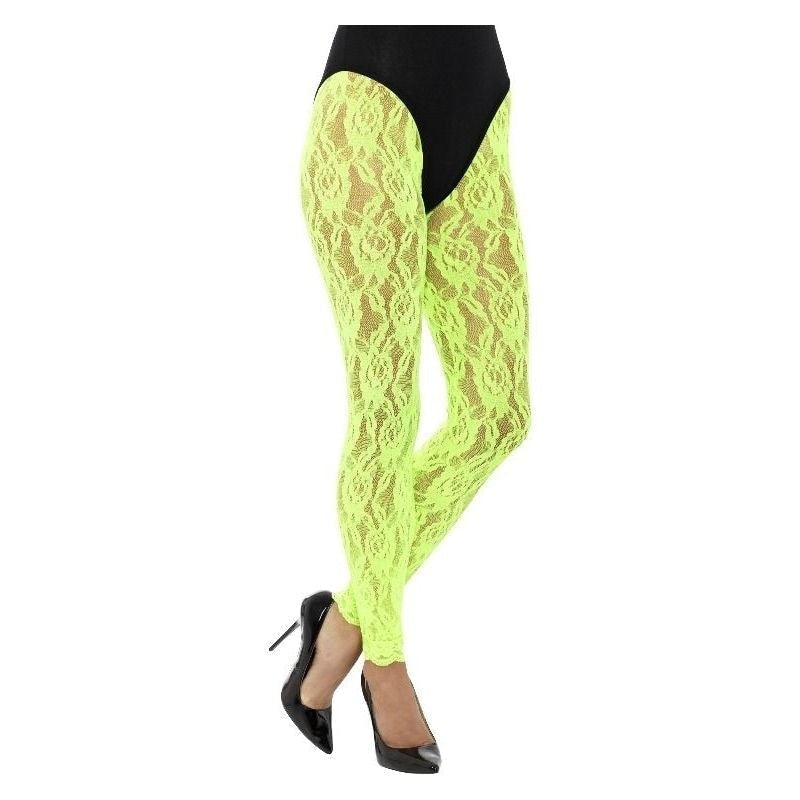 Size Chart 80s Lace Leggings Adult Neon Green