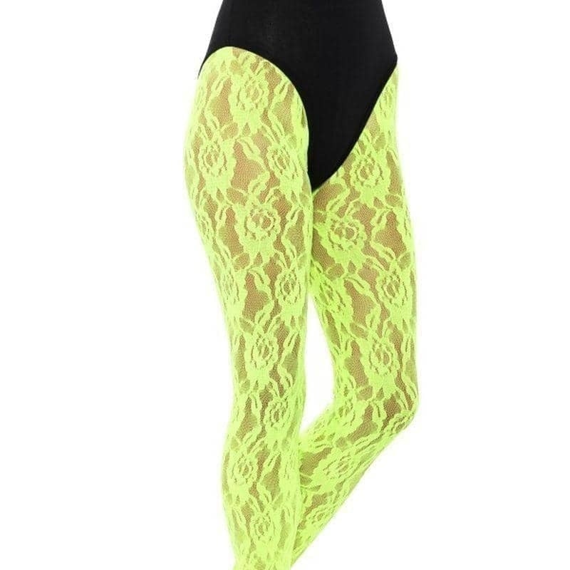 80s Lace Leggings Adult Neon Green_1