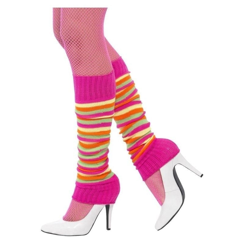 Size Chart 80s Legwarmers Adult Neon Pink Striped