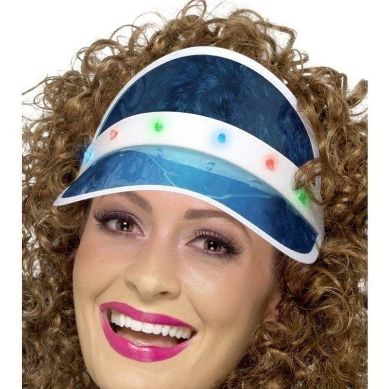 80s Light Up Visor Adult Blue 1
