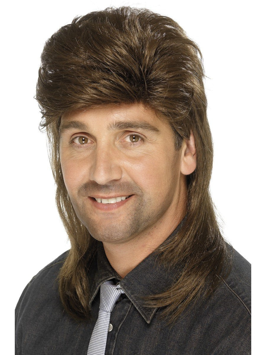 80s Mullet Wig Adult Brown 2