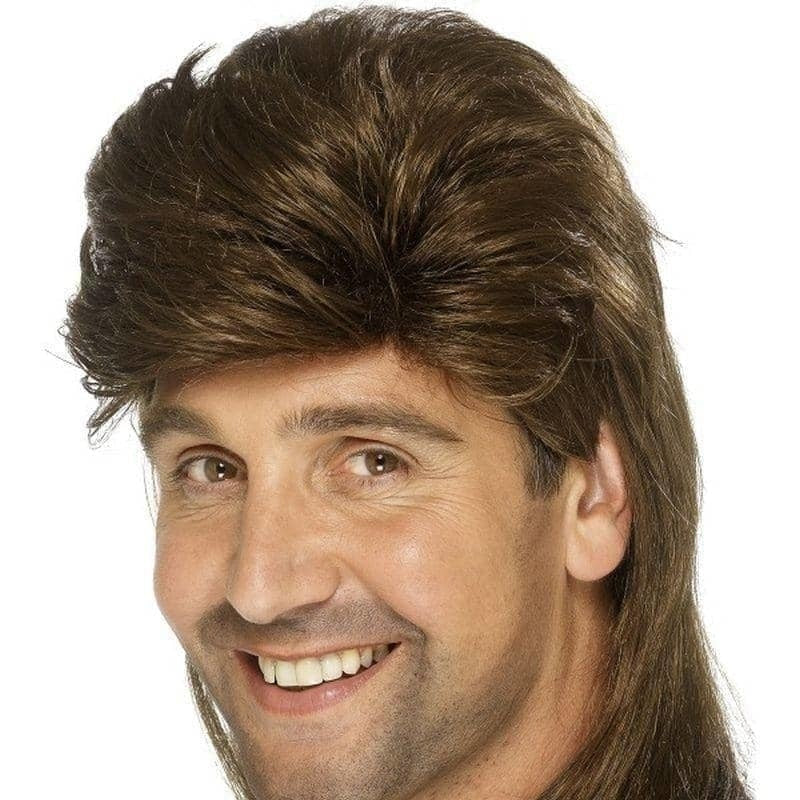 80s Mullet Wig Adult Brown 1