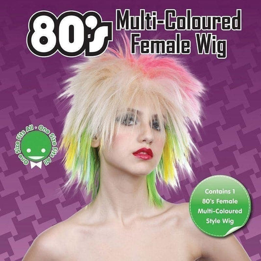 80s Multi Coloured Wig Pop Icon 2
