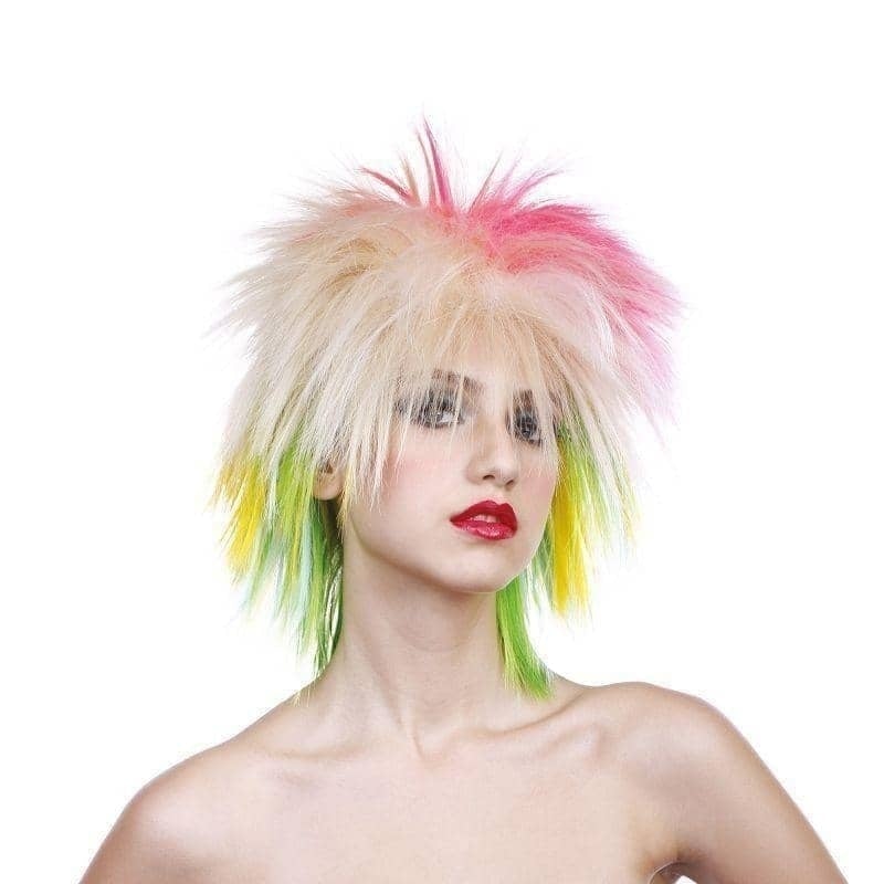 80s Multi Coloured Wig Pop Icon 1