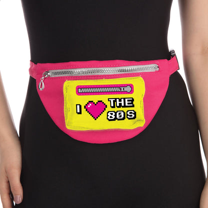 80s Neon Bum Bag Cassette Tape Print 1