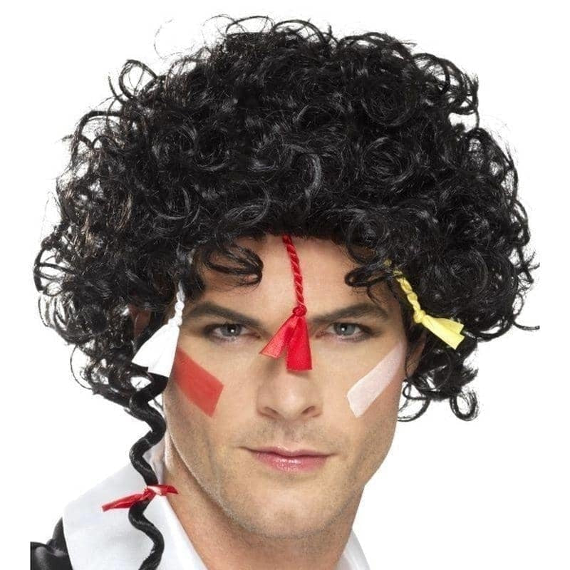 80s New Romantic Wig Adult Black Adam Ant Costume Hair 2