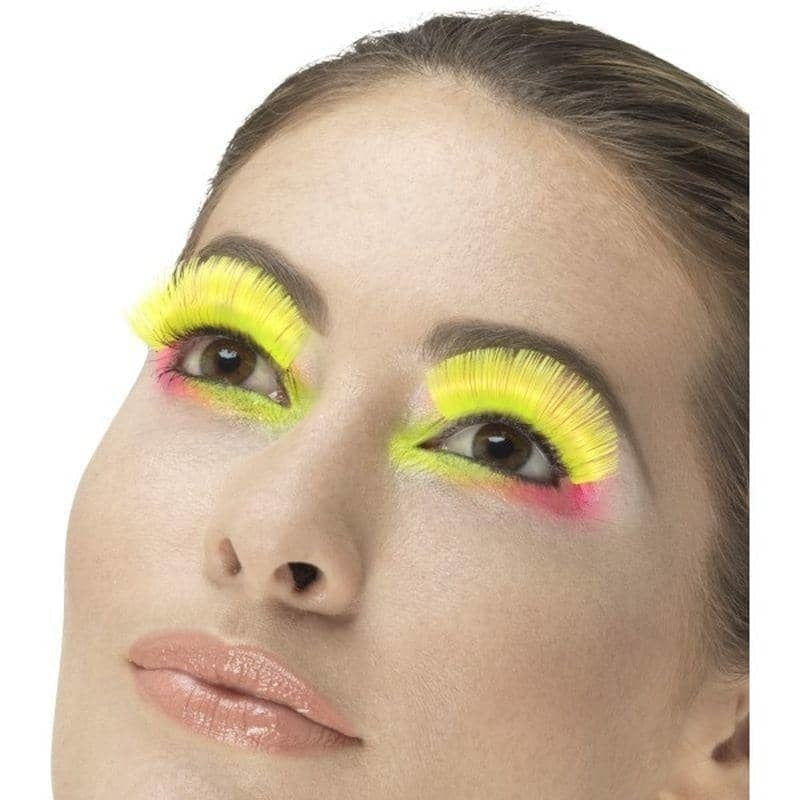 80s Party Eyelashes Adult Neonyellow 1