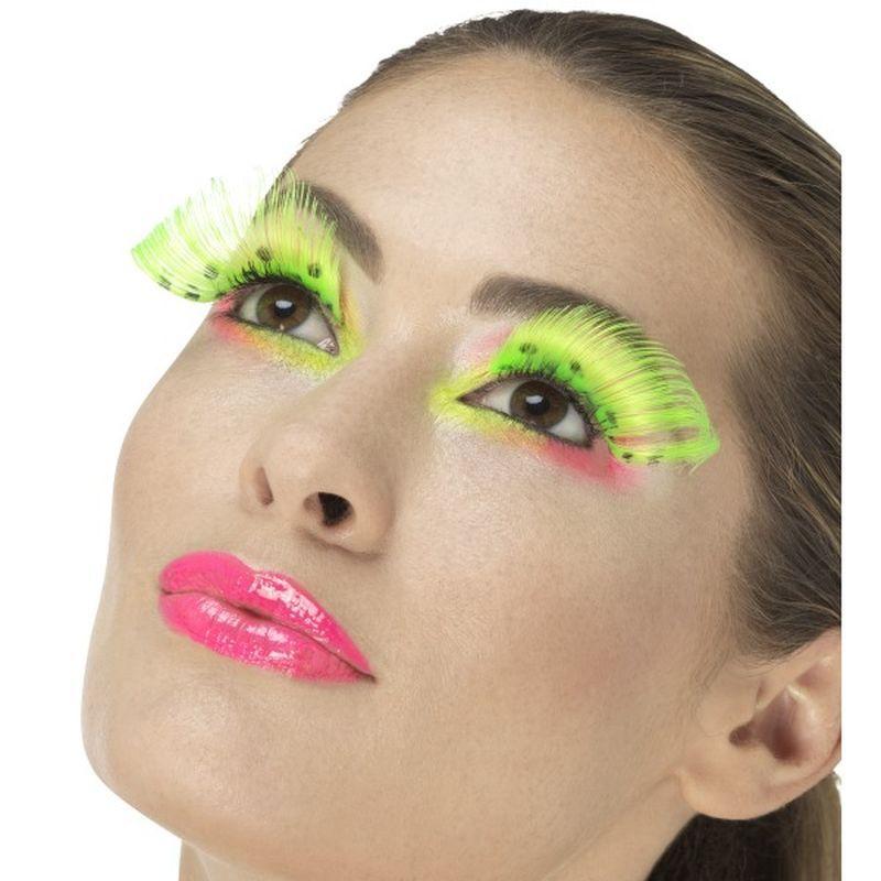 80s Polka Dot Eyelashes Adult Neongreen 1