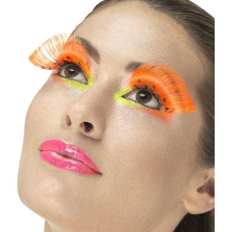 80s Polka Dot Eyelashes Adult Neonorange 1