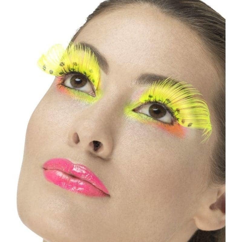 80s Polka Dot Eyelashes Adult Neonyellow 1