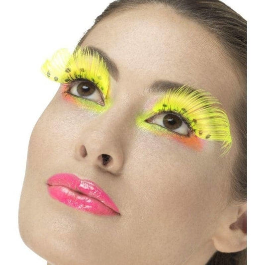 80s Polka Dot Eyelashes Adult Neonyellow 1