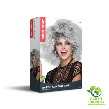 80s Pop Icon Two Tone Grey Tina Turner Wig 2