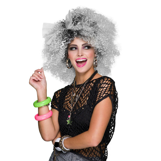 80s Pop Icon Two Tone Grey Tina Turner Wig 1