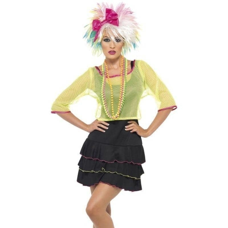 80s Pop Tart Costume Adult Black Green Top Dress Headband 1