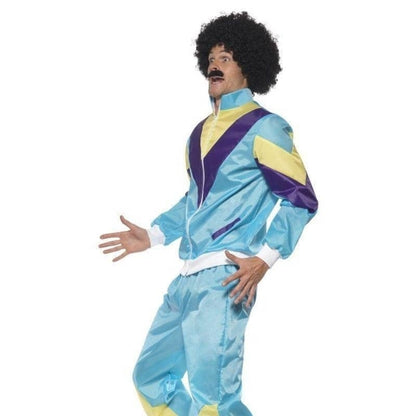 80s Scouser Height Of Fashion Shell Suit Costume Adult Blue Yellow 3