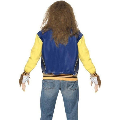 80s Teen Wolf Costume Mens Yellow Blue Letterman Jacket 2