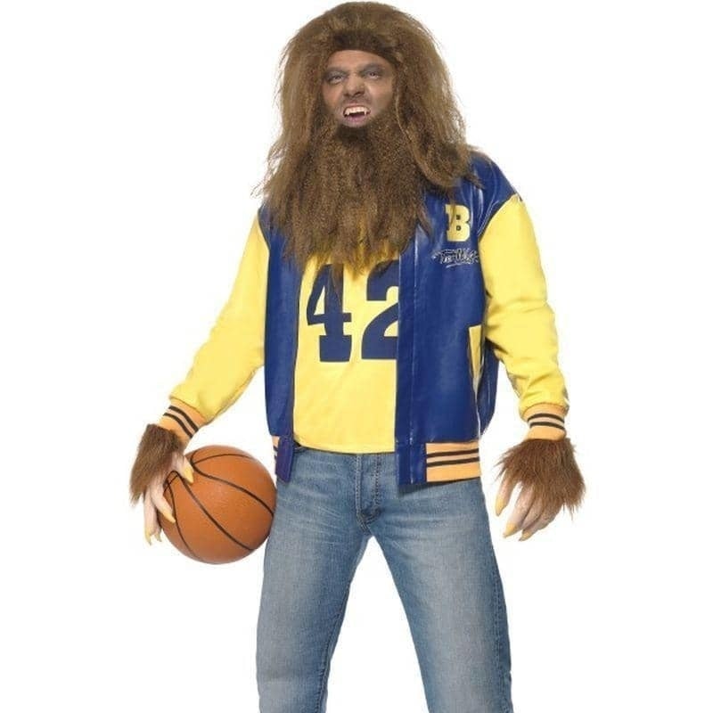 80s Teen Wolf Costume Mens Yellow Blue Letterman Jacket 1