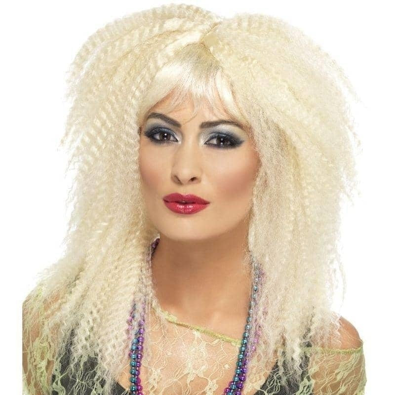 80s Trademark Crimp Wig Adult Blonde_1