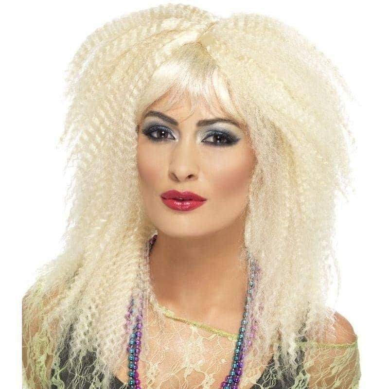 80s Trademark Crimp Wig Adult Blonde 2