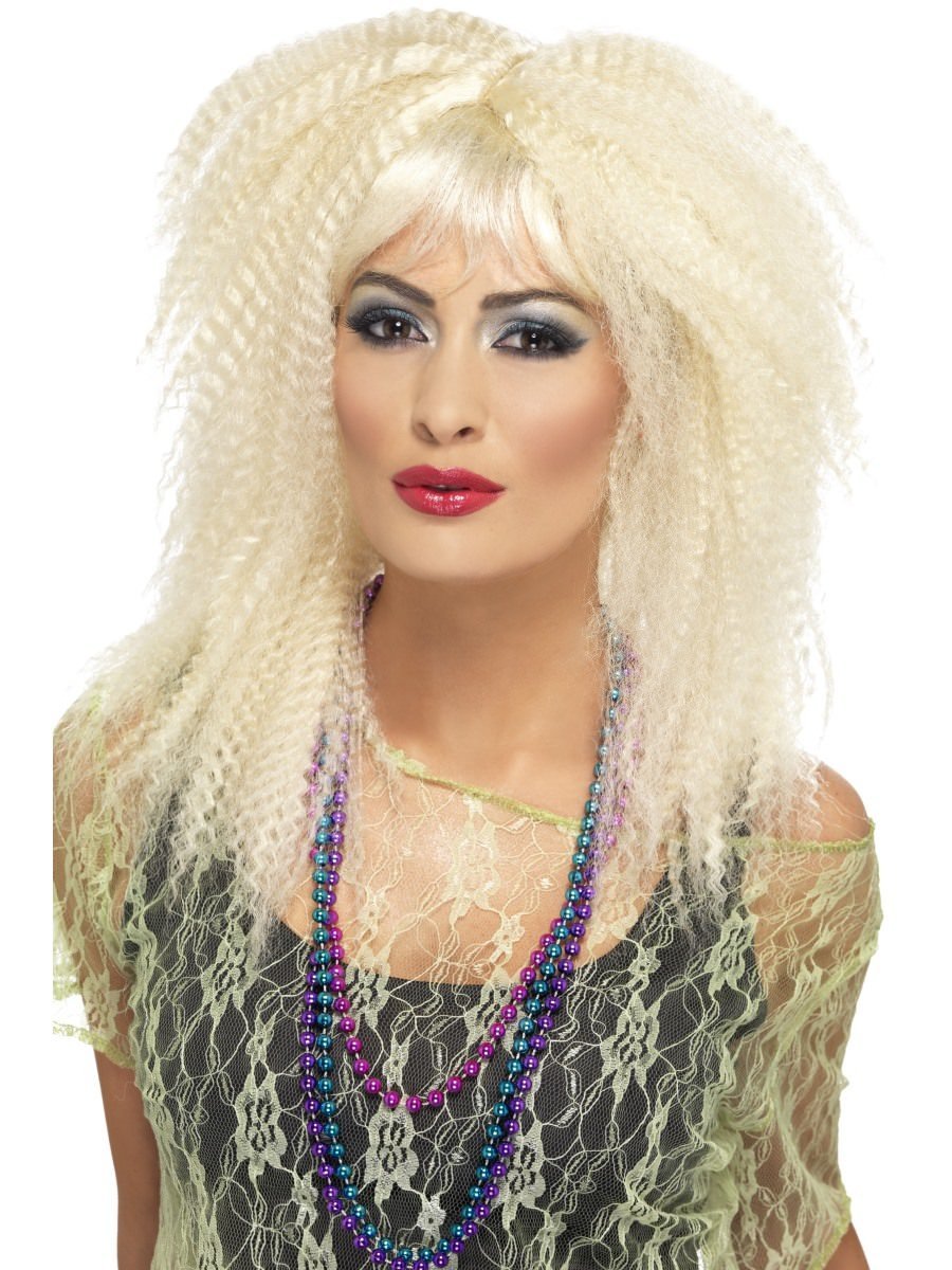 80s Trademark Crimp Wig Adult Blonde 1