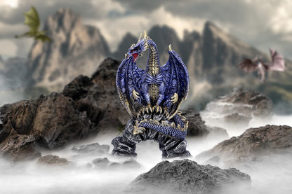 Acko Metallic Blue Dragon Figurine 15.5cm 7