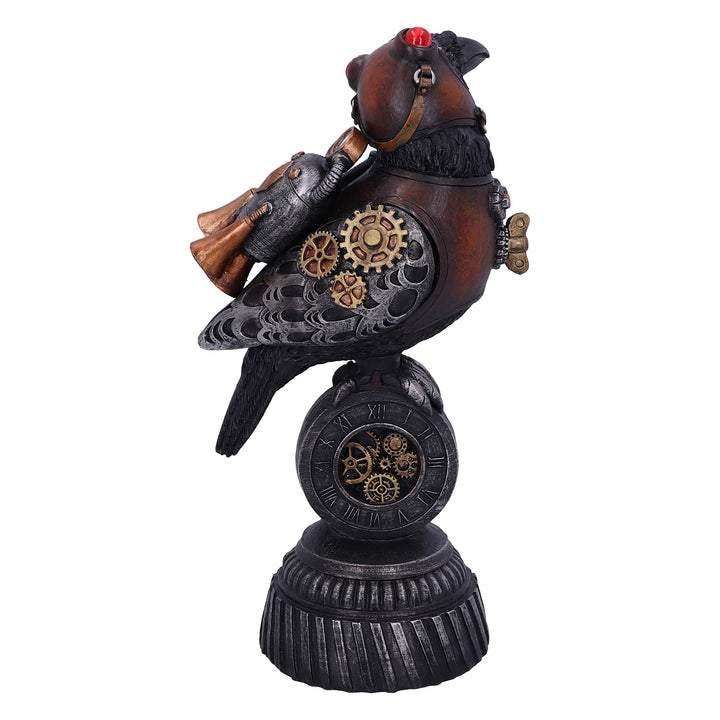 Steampunk Rivet Raven Mechanical Bird Figurine 24cm
