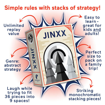 Looney Labs Jinxx Pyramid Board Game - Simple Rules with Stacks of Strategy!, Gray 3