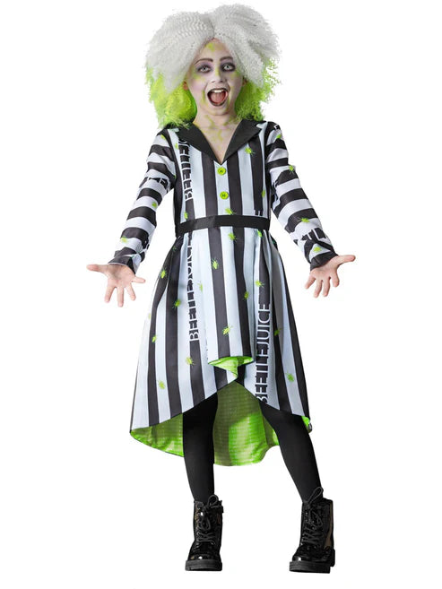 Lydia Deetz Beetlejuice Dress Costume for Girls Satin and Tulle Dress with Belt