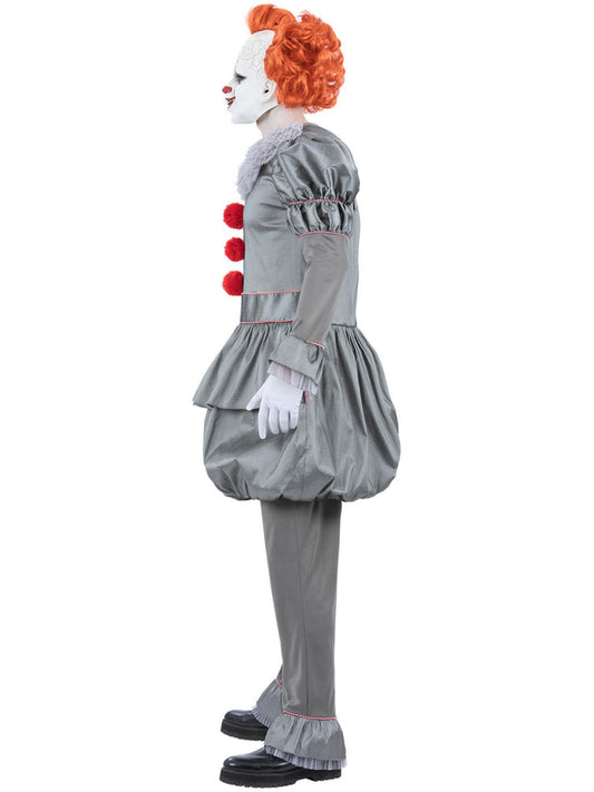 Pennywise Costume IT Chapter Two Mens Grey Top with Neck Ruffle and Grey Trousers 2