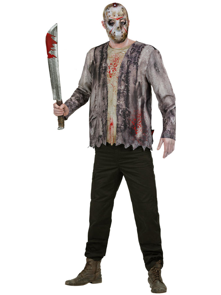 Friday the 13th Jason Voorhees Costume Adult Jacket with Inserted Top and Hockey Mask