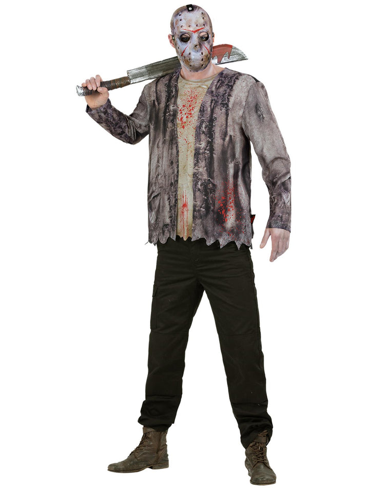 Friday the 13th Jason Voorhees Costume Adult Jacket with Inserted Top and Hockey Mask