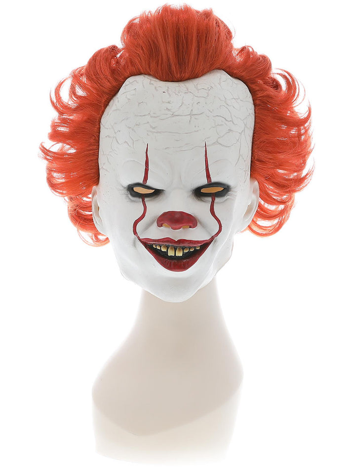 IT Chapter Two Pennywise Mask Latex Full Overhead with Hair Adult Horror Accessory 2