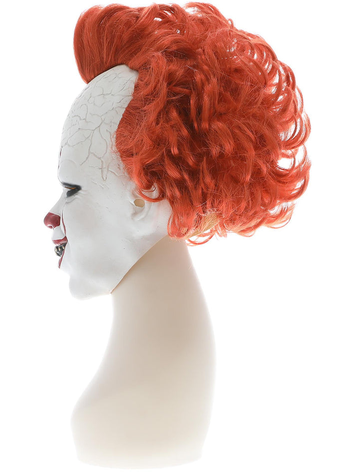 IT Chapter Two Pennywise Mask Latex Full Overhead with Hair Adult Horror Accessory 3
