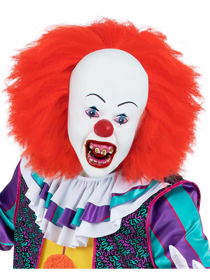 IT The Movie Pennywise Mask Adult Full Head Red Hair Latex Horror Costume 1
