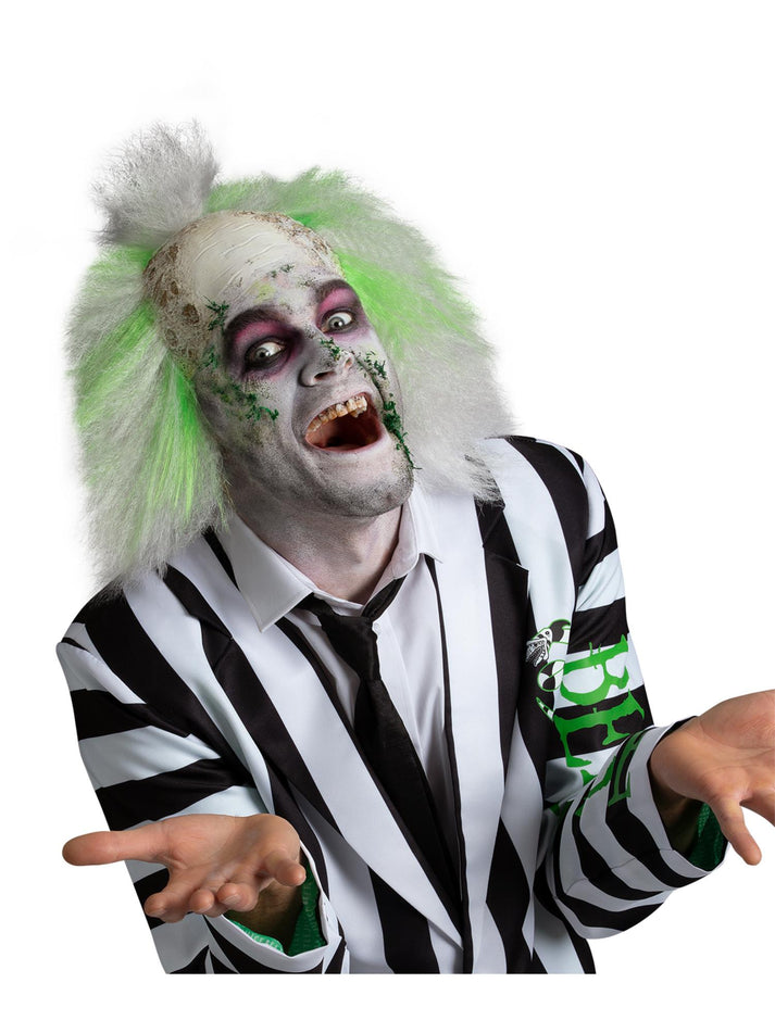 Beetlejuice Wig Mens Latex Bald Head Halloween Costume Accessory 1