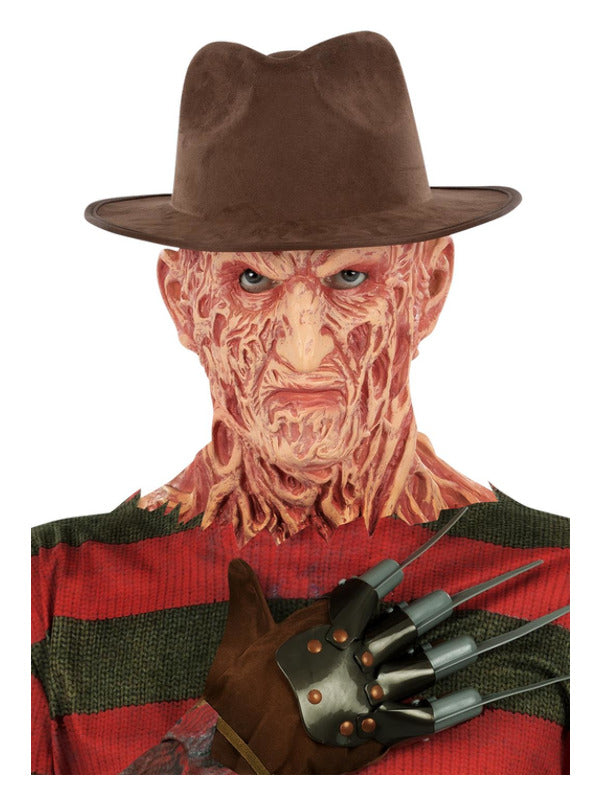 A Nightmare On Elm Street Freddy Krueger Hat Adult Brown Fedora 2
